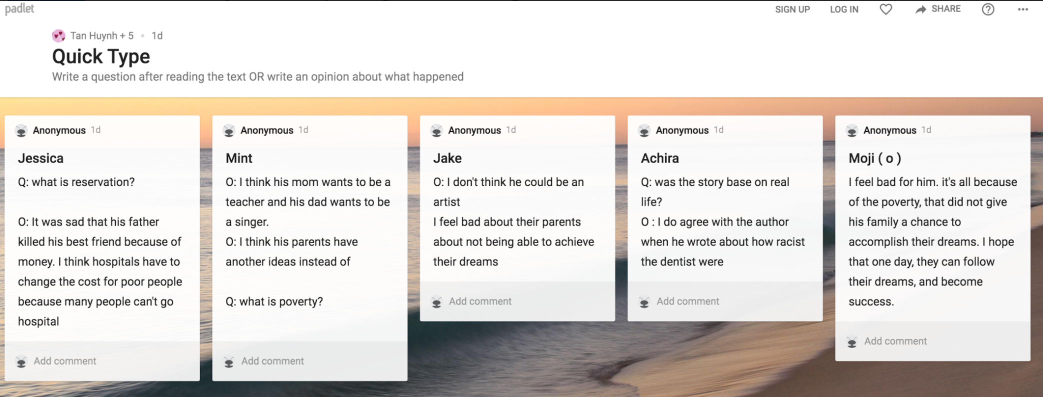 padlet discussion board